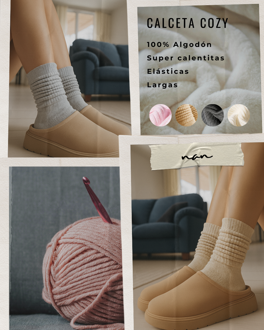 Calceta Cozy 4 pares